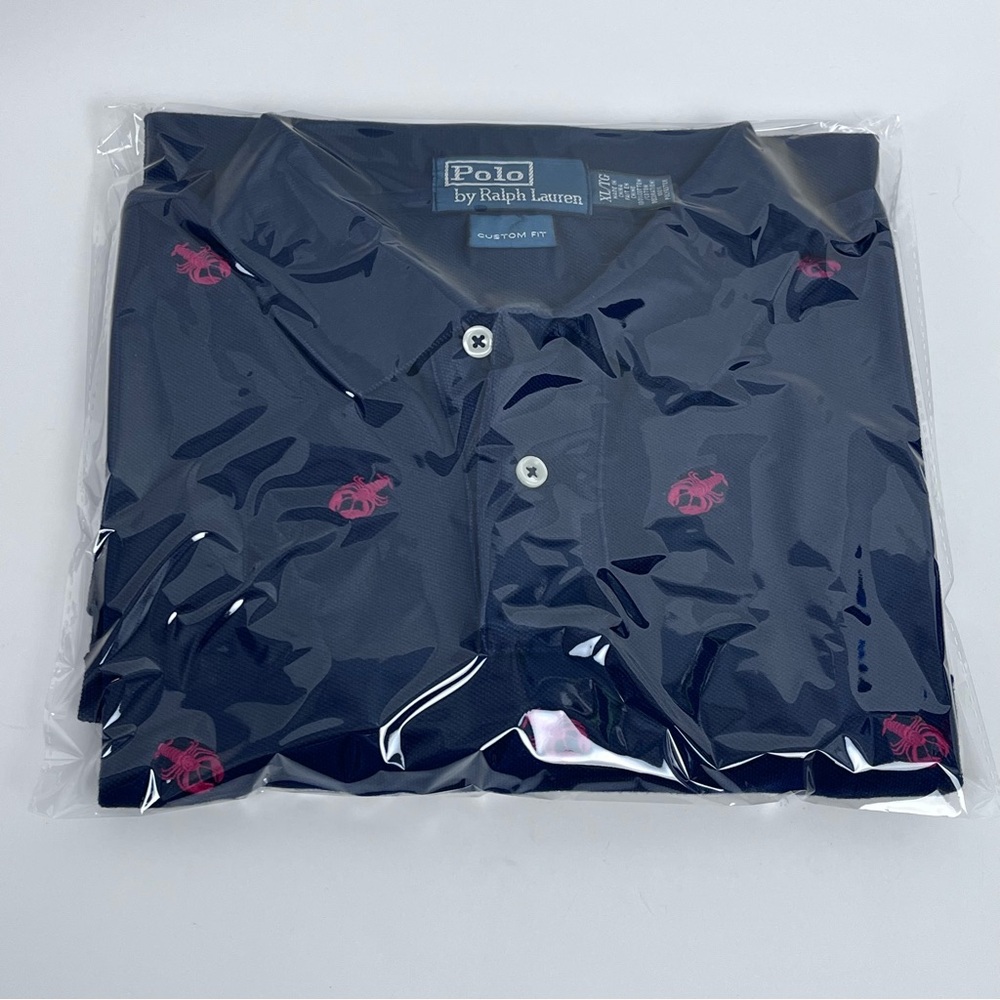 Polo Ralph Lauren Men's Custom Fit Polo with Embroidered Lobsters Size XL Preppy - Picture 10 of 10